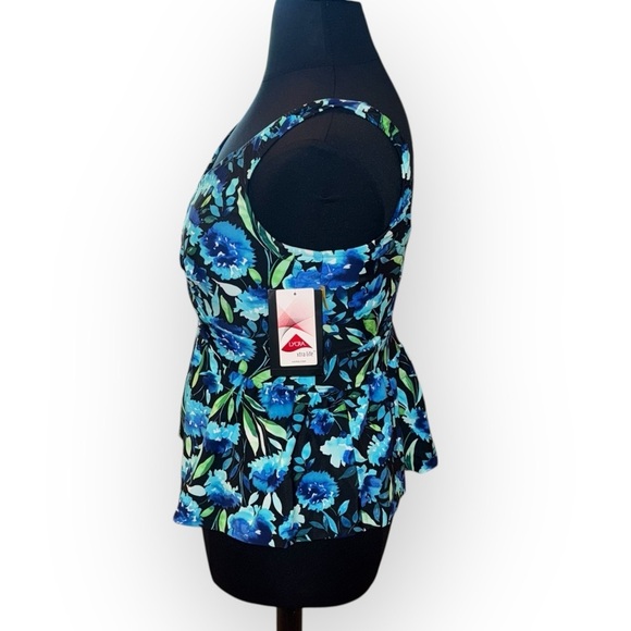 NWT Maxine of Hollywood Women's Over The Shoulder Empire Tankini Swimsuit Top 14 - Picture 4 of 13